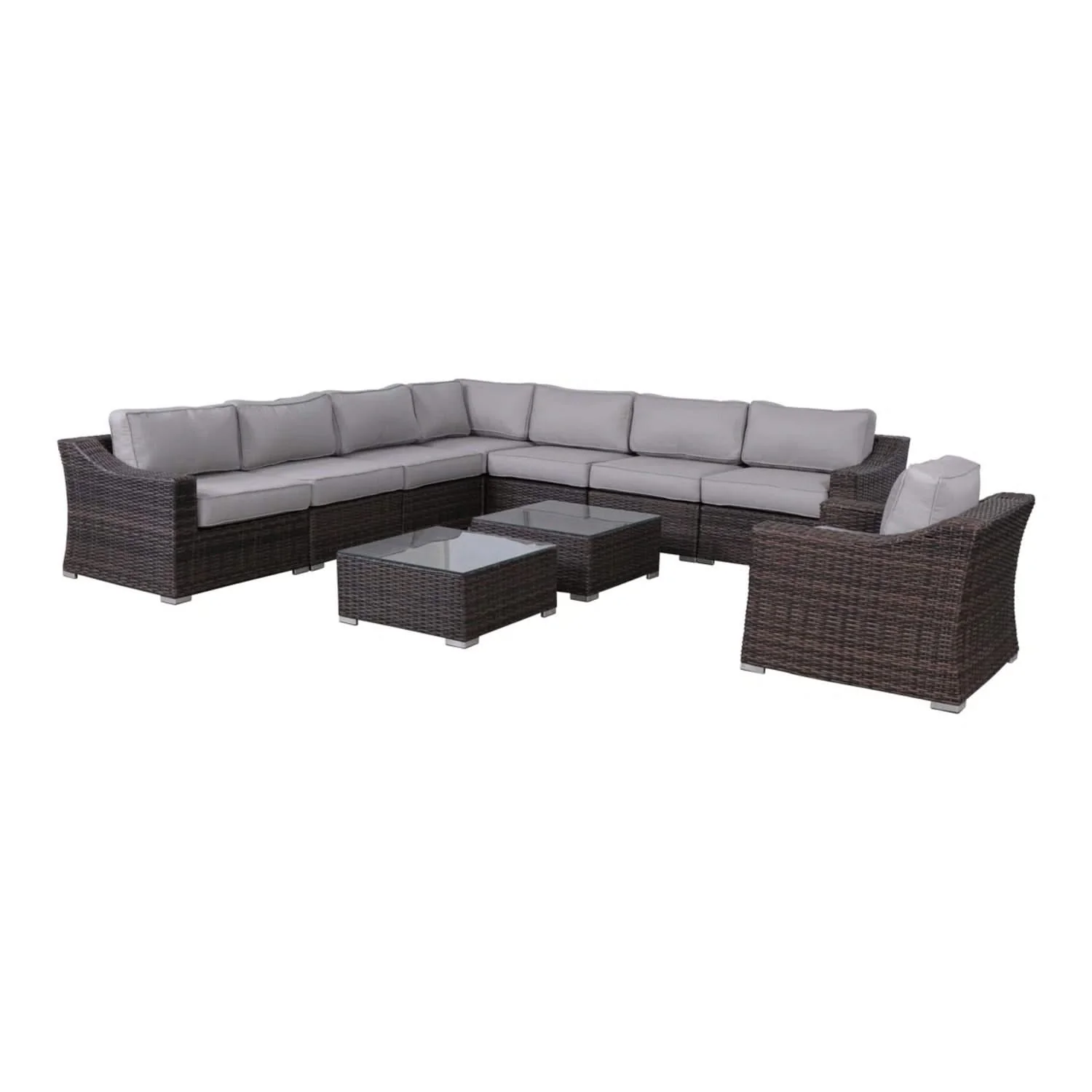 Outdoor Wicker Conversation Set With Cushions, All Weather - Image 5