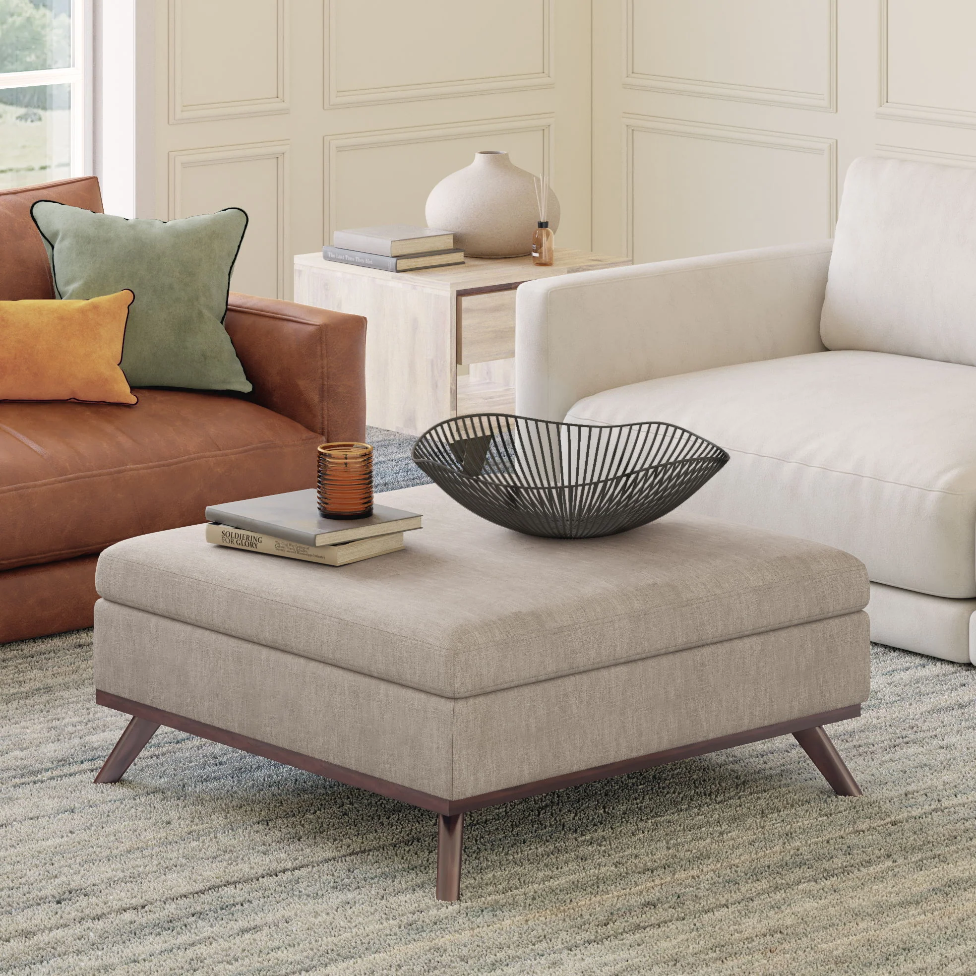 Owen - Multifunctional Square Coffee Table Storage Ottoman - Image 40