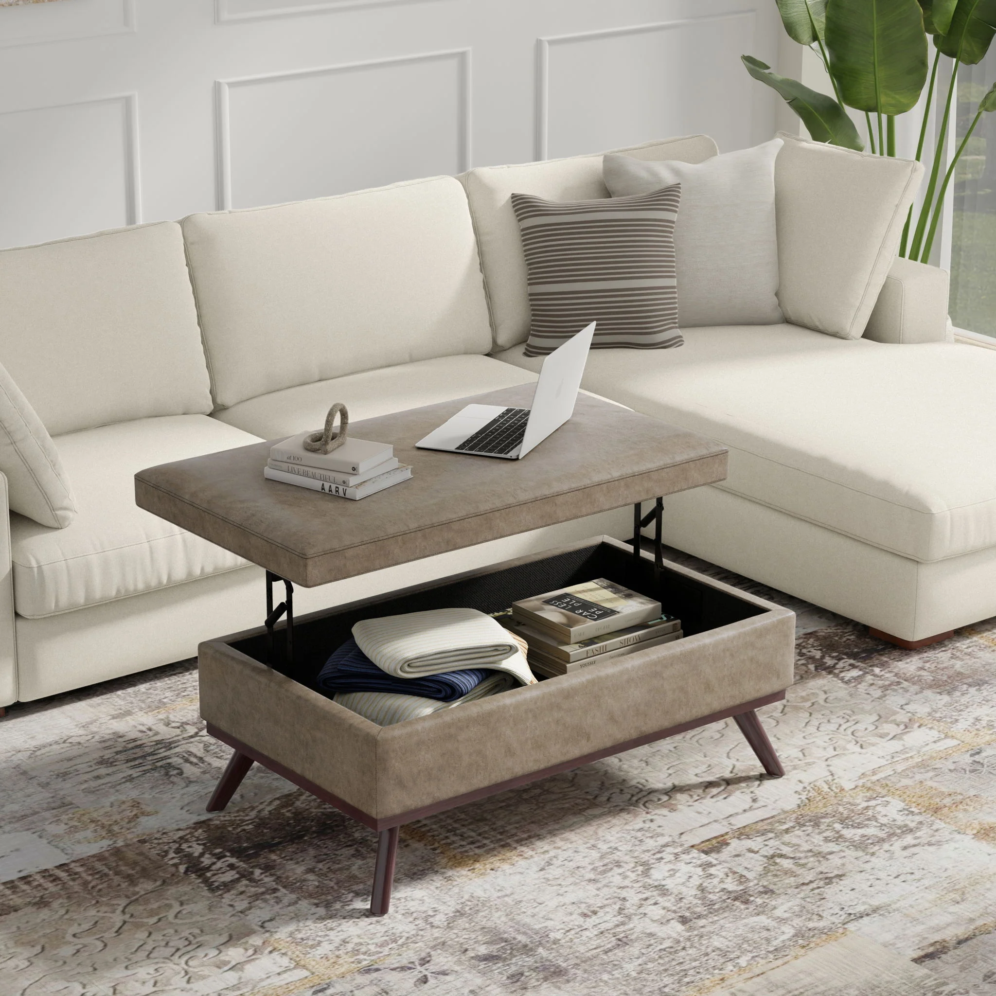 Owen - Multifunctional Square Coffee Table Storage Ottoman - Image 43