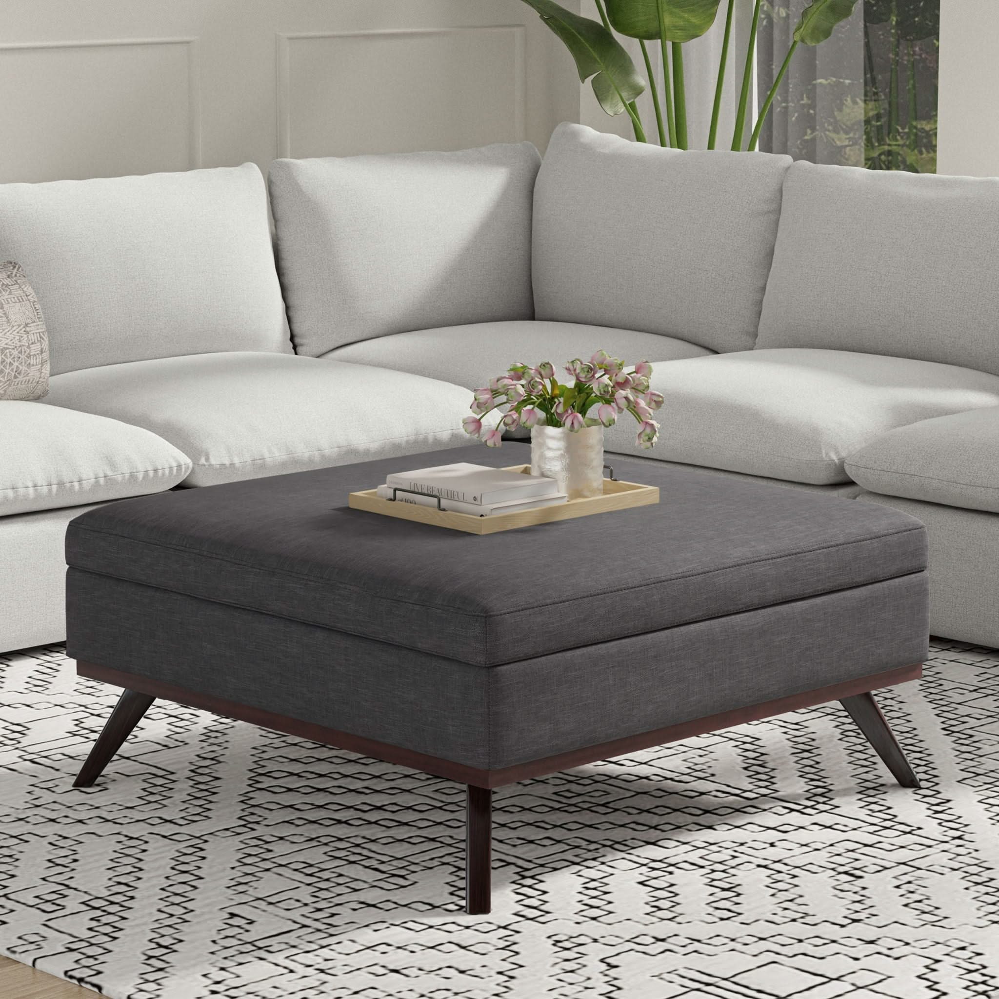 Owen - Multifunctional Square Coffee Table Storage Ottoman - Image 45