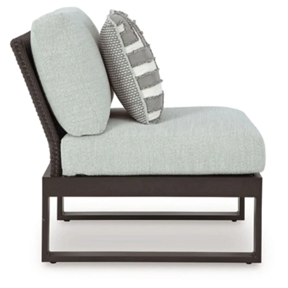 Paloma Black Outdoor 6-Piece Sectional with Cocktail Table and Nuvella+ Fabric - Image 5