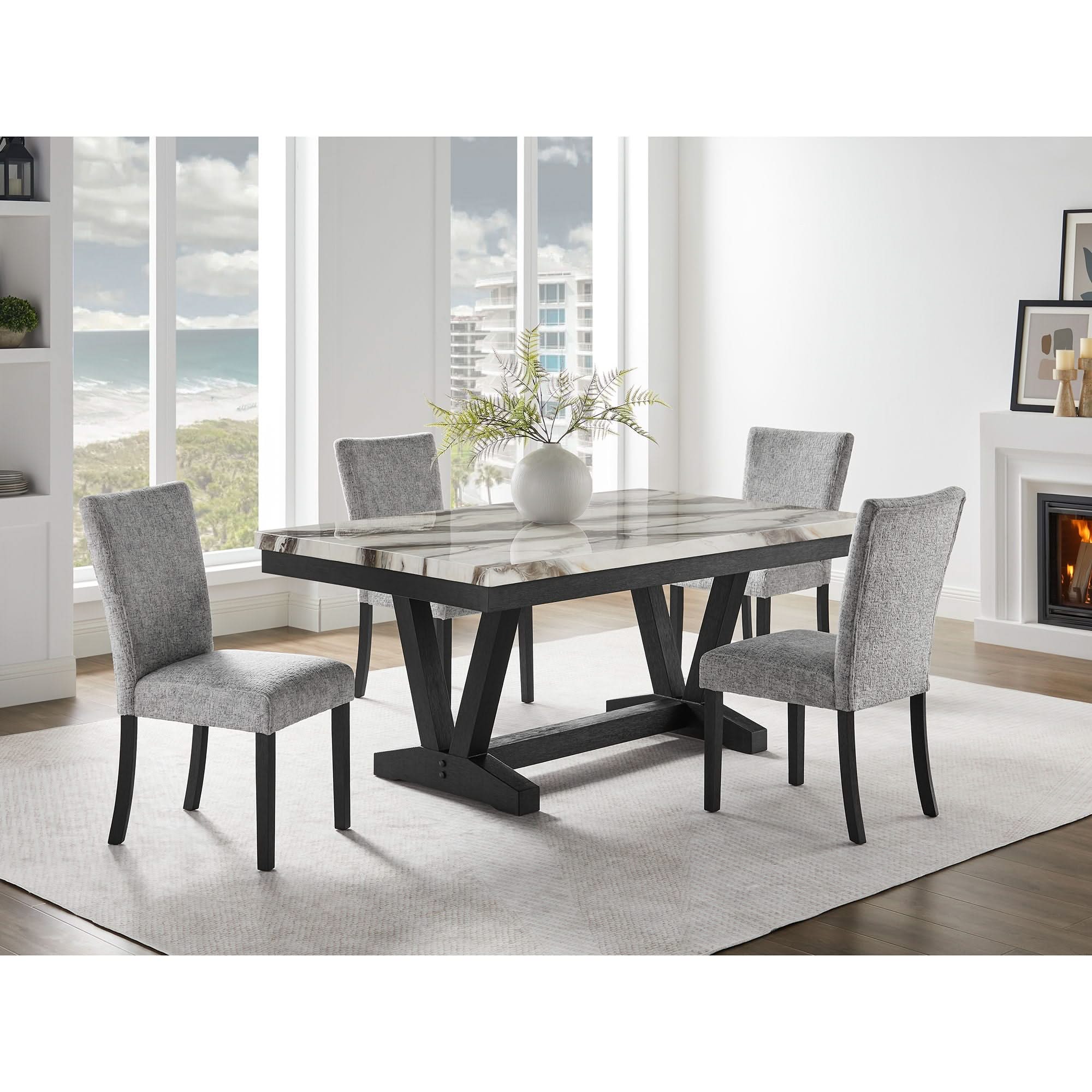 Panda Oceanic - Dining Table And Chairs Set - Black - Image 4