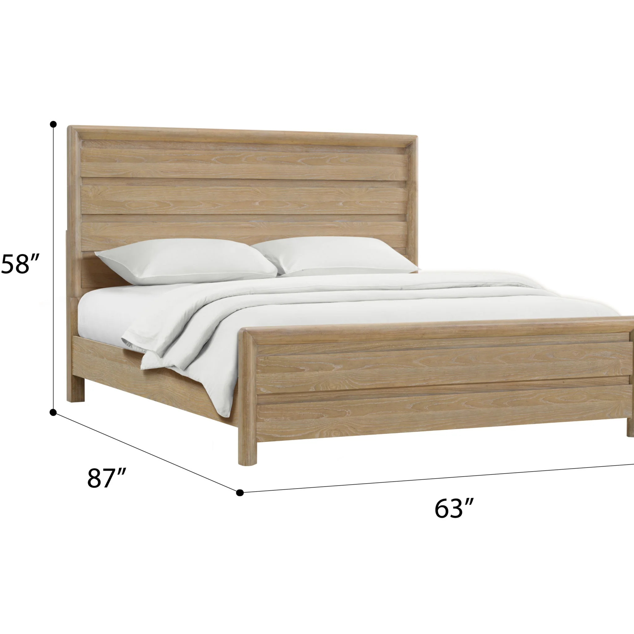 Panel Bed Frame With Unique Headboard And Included Slats - Image 3