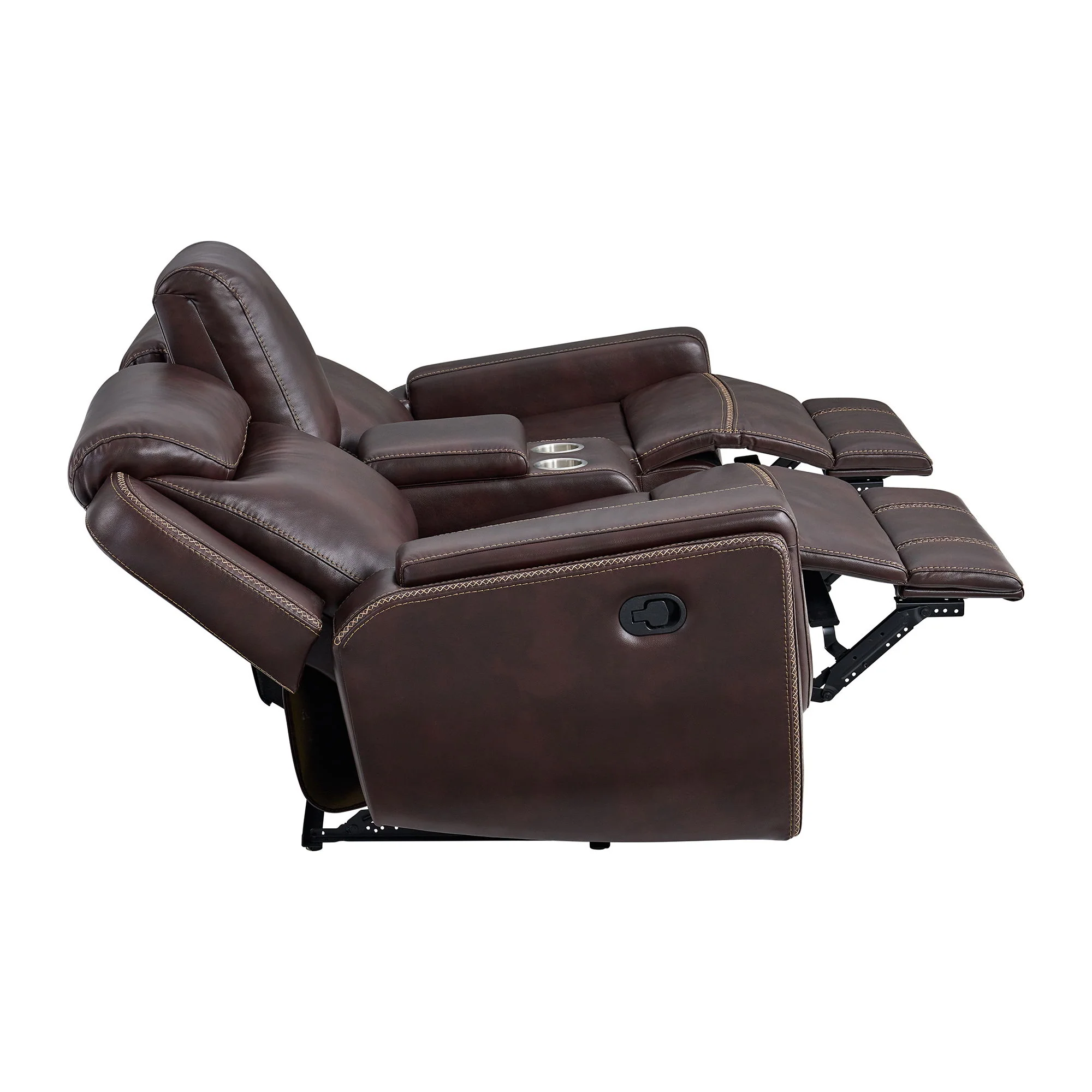 Panther - Motion Loveseat With Console - Neono Brown - Image 2