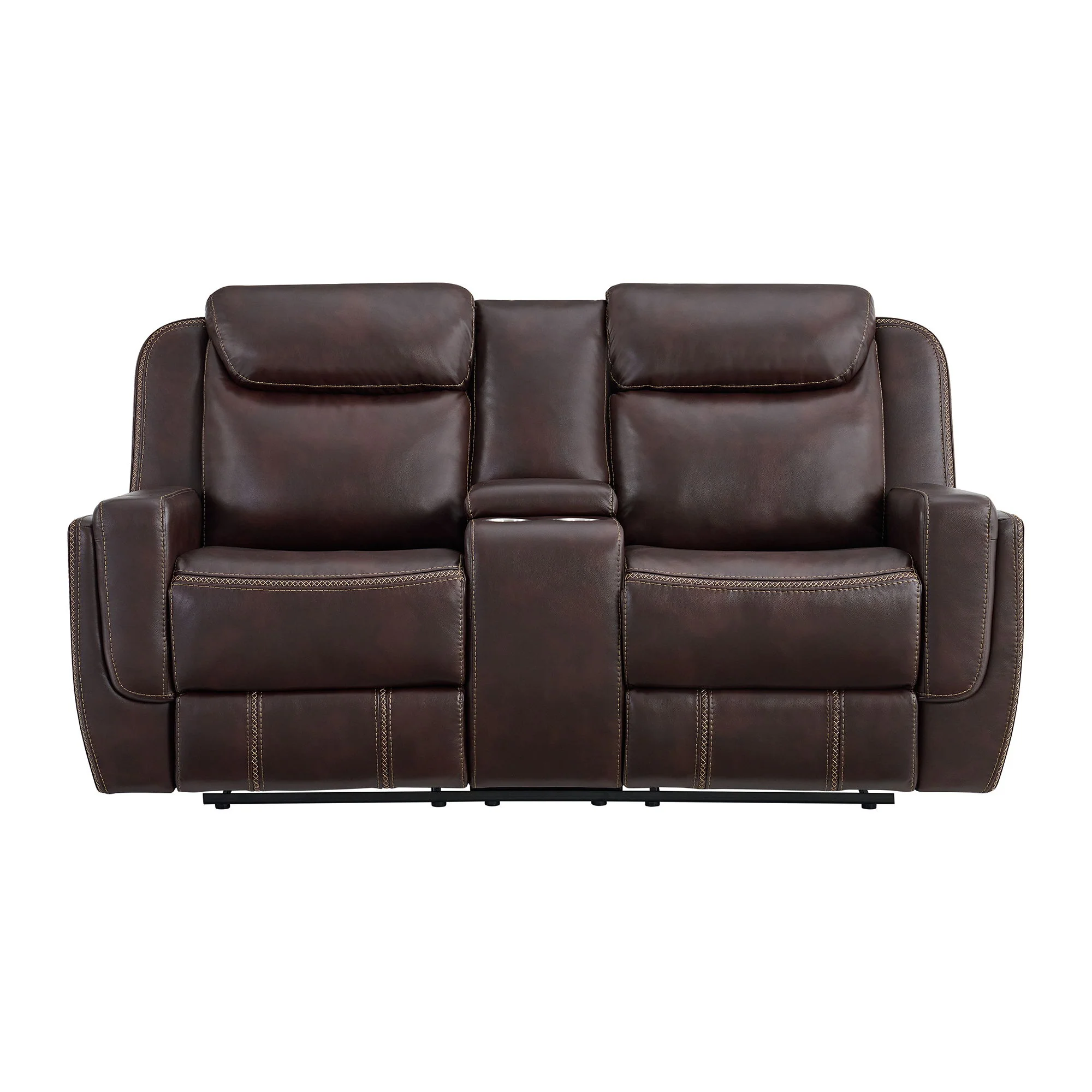 Panther - Motion Loveseat With Console - Neono Brown - Image 3