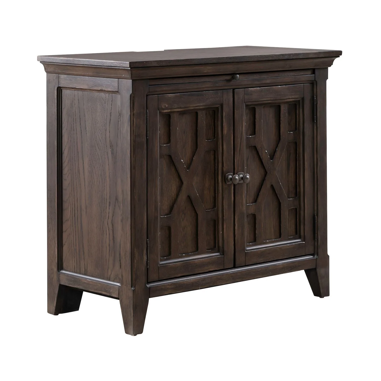 Paradise Valley - 2 Door Bedside Chest With Charging Station - Saddle Brown - Image 4