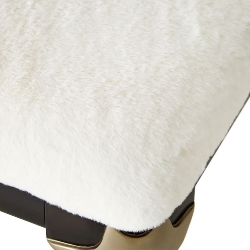 Paris Chic Espresso Modern Glam Bed Bench with Upholstered Seat - Image 5