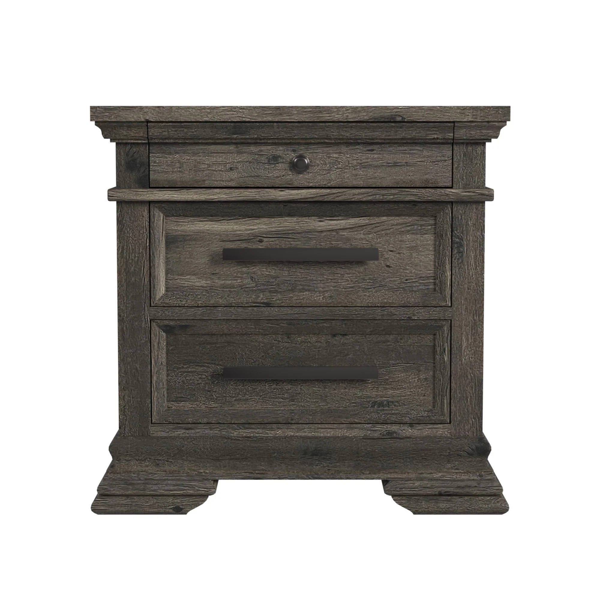 Park Ridge - 3-Drawer Nightstand - Charcoal - Image 3