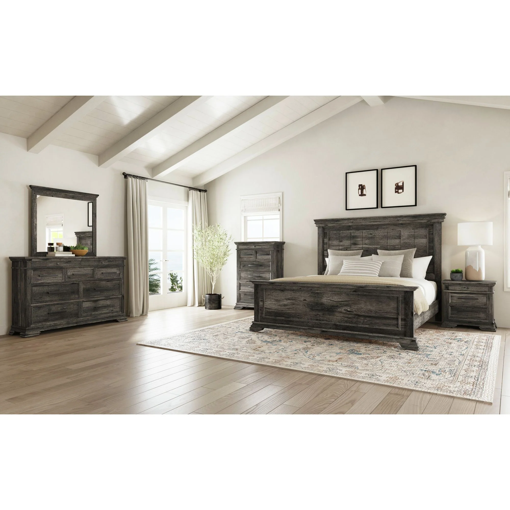 Park Ridge - 3-Drawer Nightstand - Charcoal - Image 4