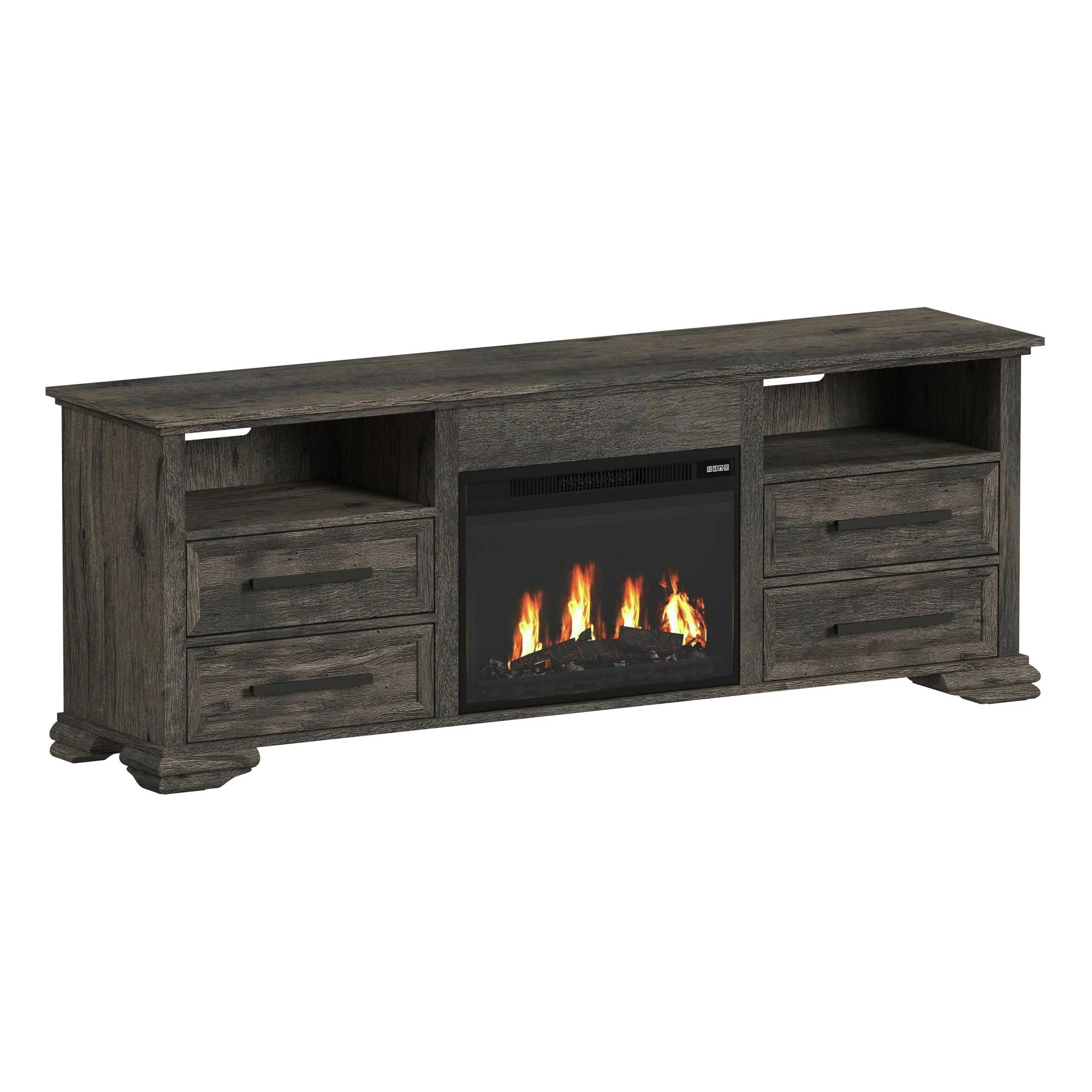 Park Ridge - 4 Piece Entertainment Unit With 71'' TV Console - Charcoal - Image 4