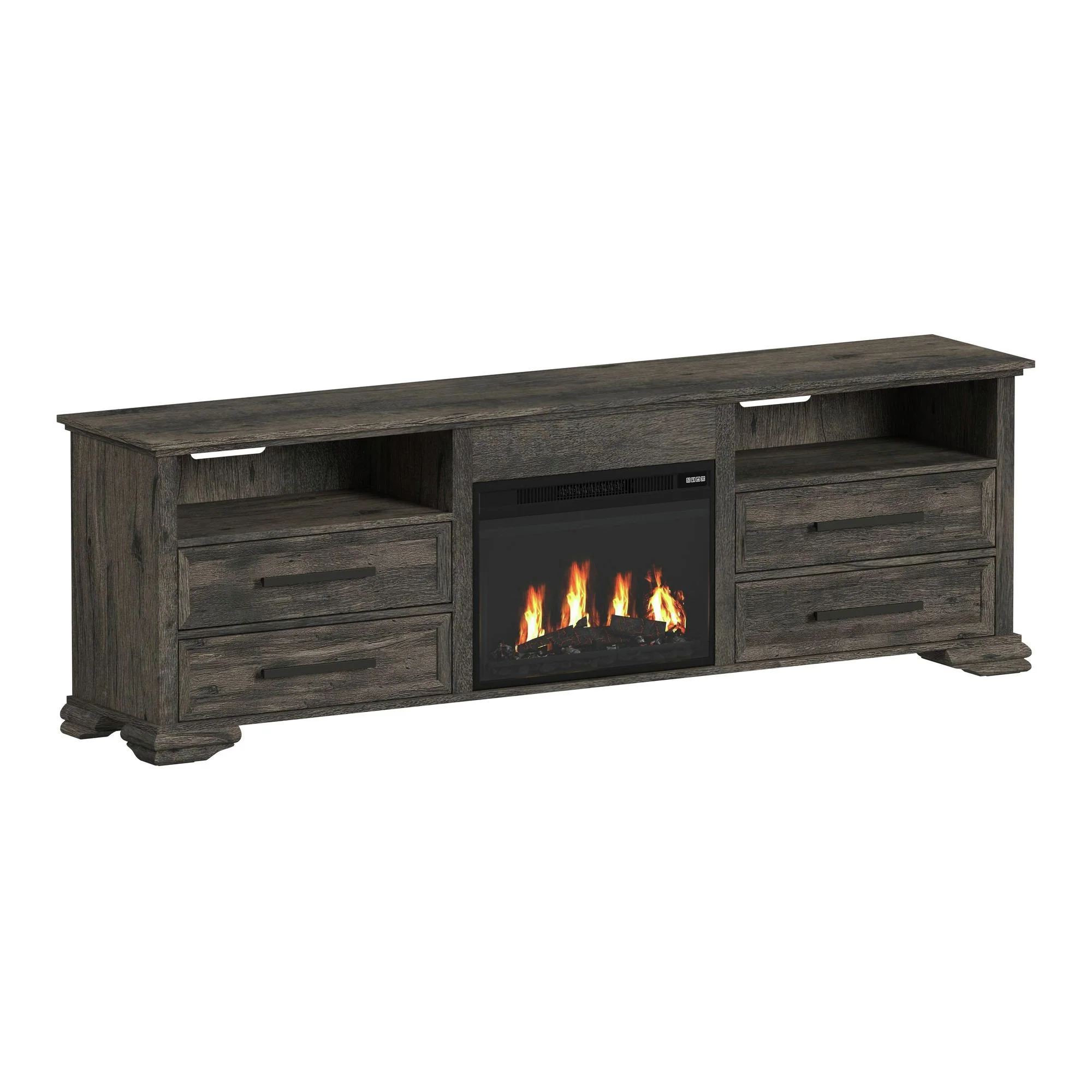 Park Ridge - 4 Piece Entertainment Unit With 82'' TV Console - Charcoal - Image 2