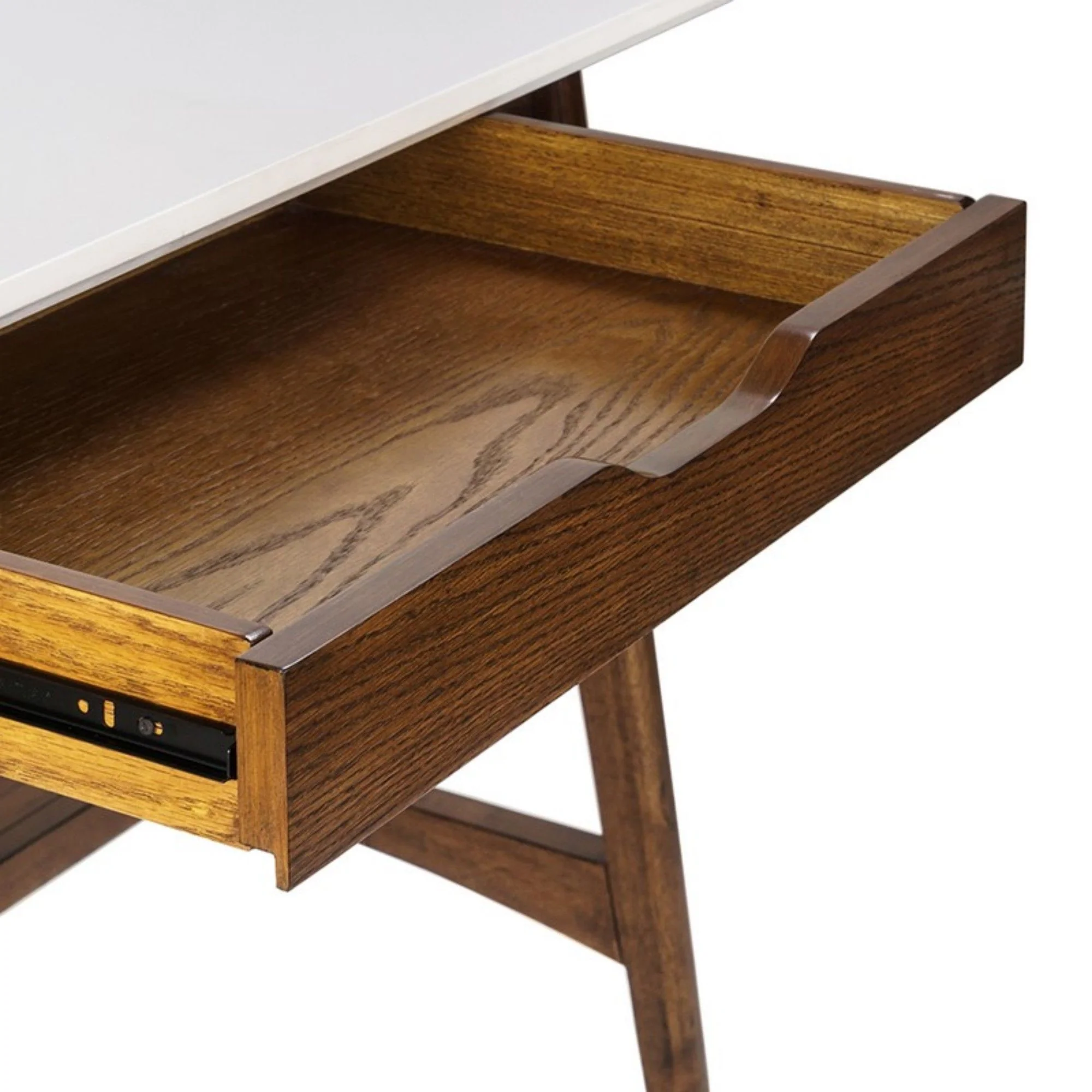 Parker - Desk With Storage Shelf - Off White / Pecan - Image 3