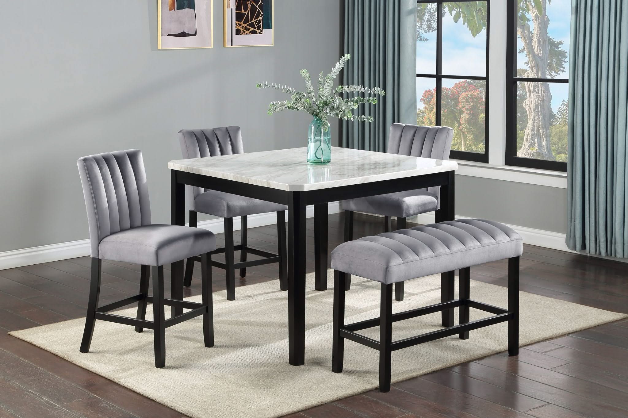 Pascal - Dining High Bench - Gray - Image 2