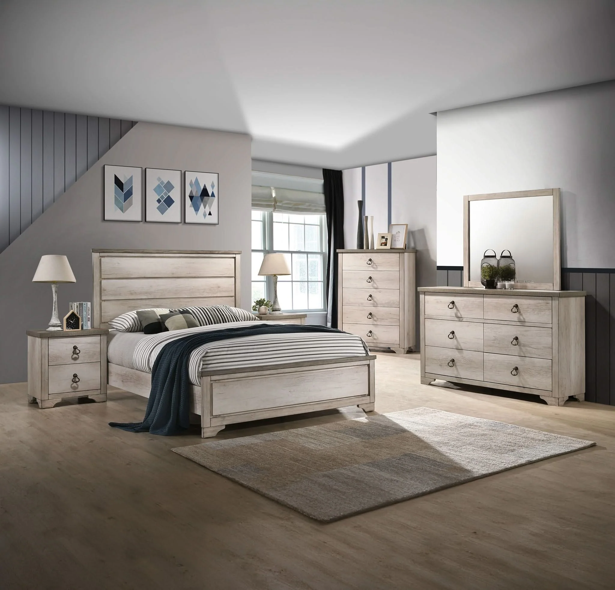 Patterson - King 4 Piece Bedroom Set - Beige