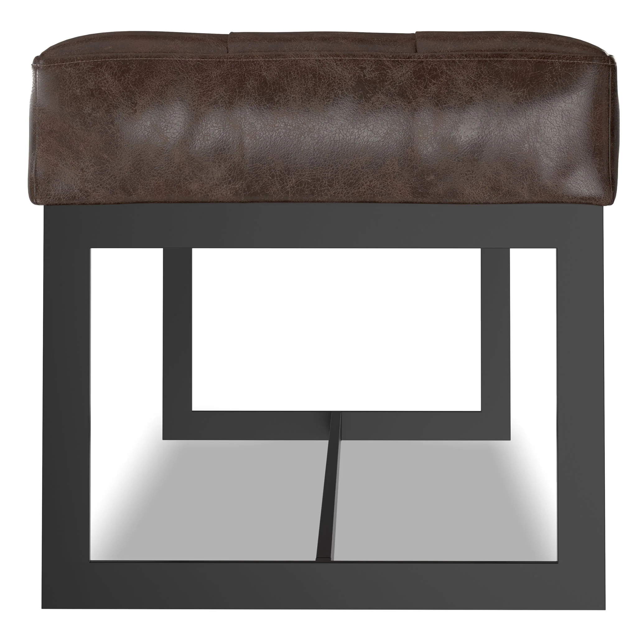 Penelope - Ottoman Bench With Genuine Leather Upholstery - Brown - Image 2