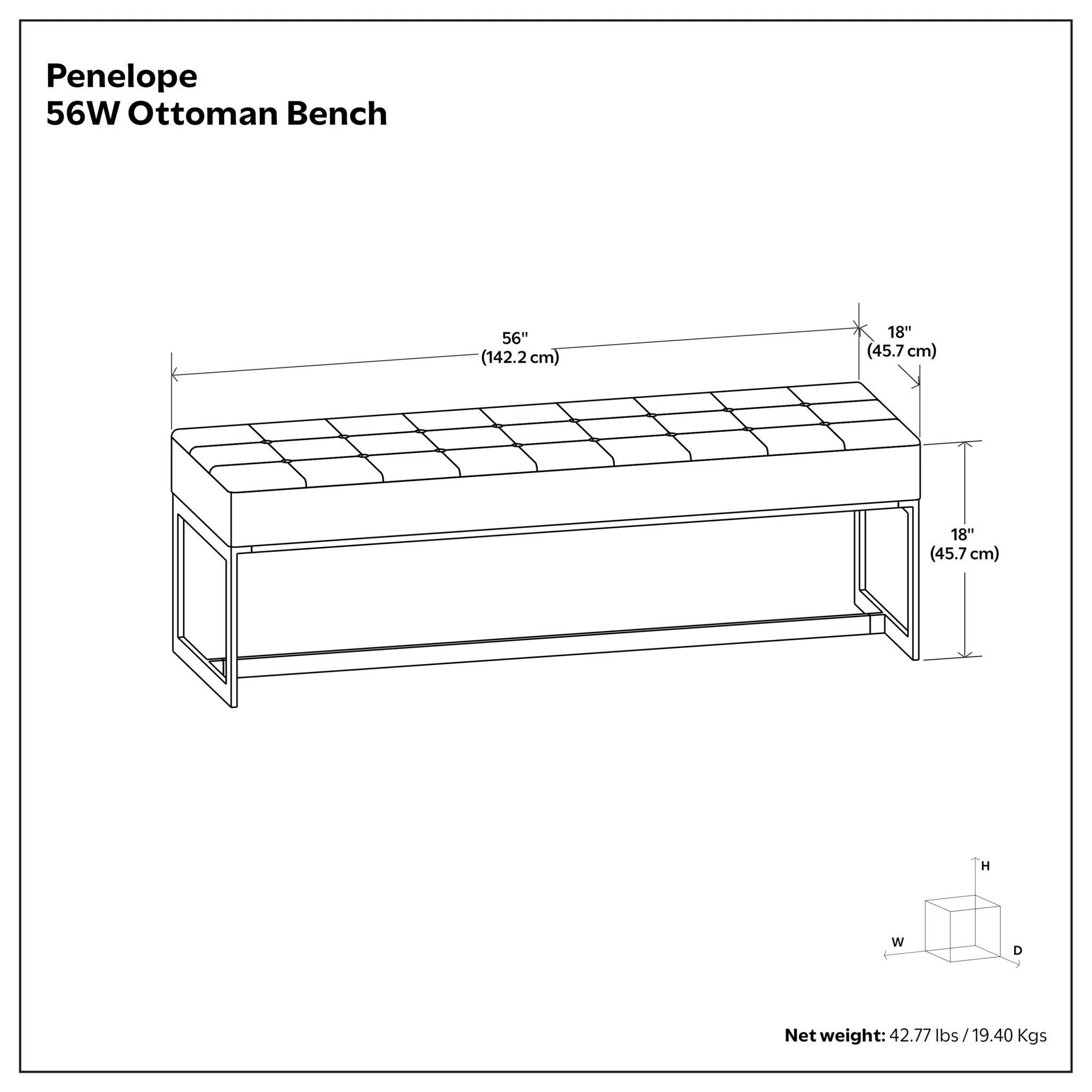 Penelope - Ottoman Bench With Genuine Leather Upholstery - Brown - Image 4