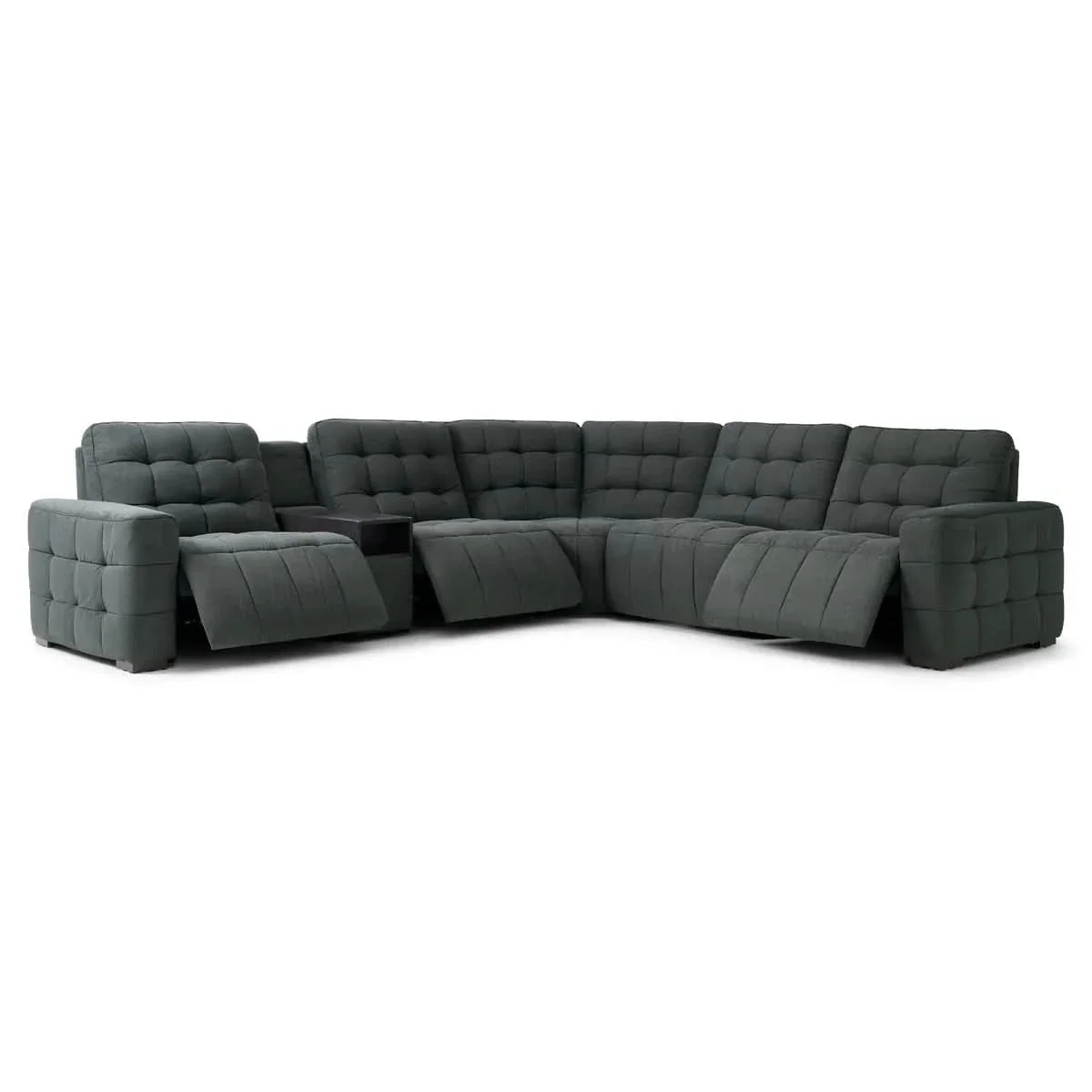 Peyton Pepper Charcoal 6-Piece Power Reclining Sectional with Storage Console and USB Charging - Image 2