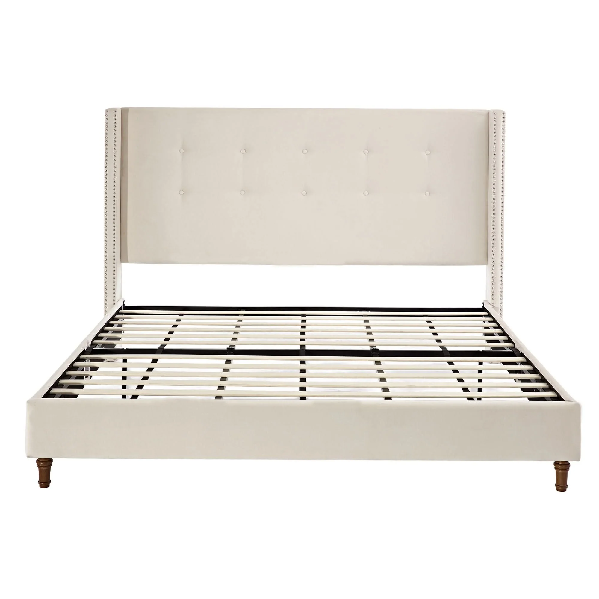 Peyton - Upholstered Bed With 54" High Headboard, Traditional Hand Buttoned Tufting - Image 3