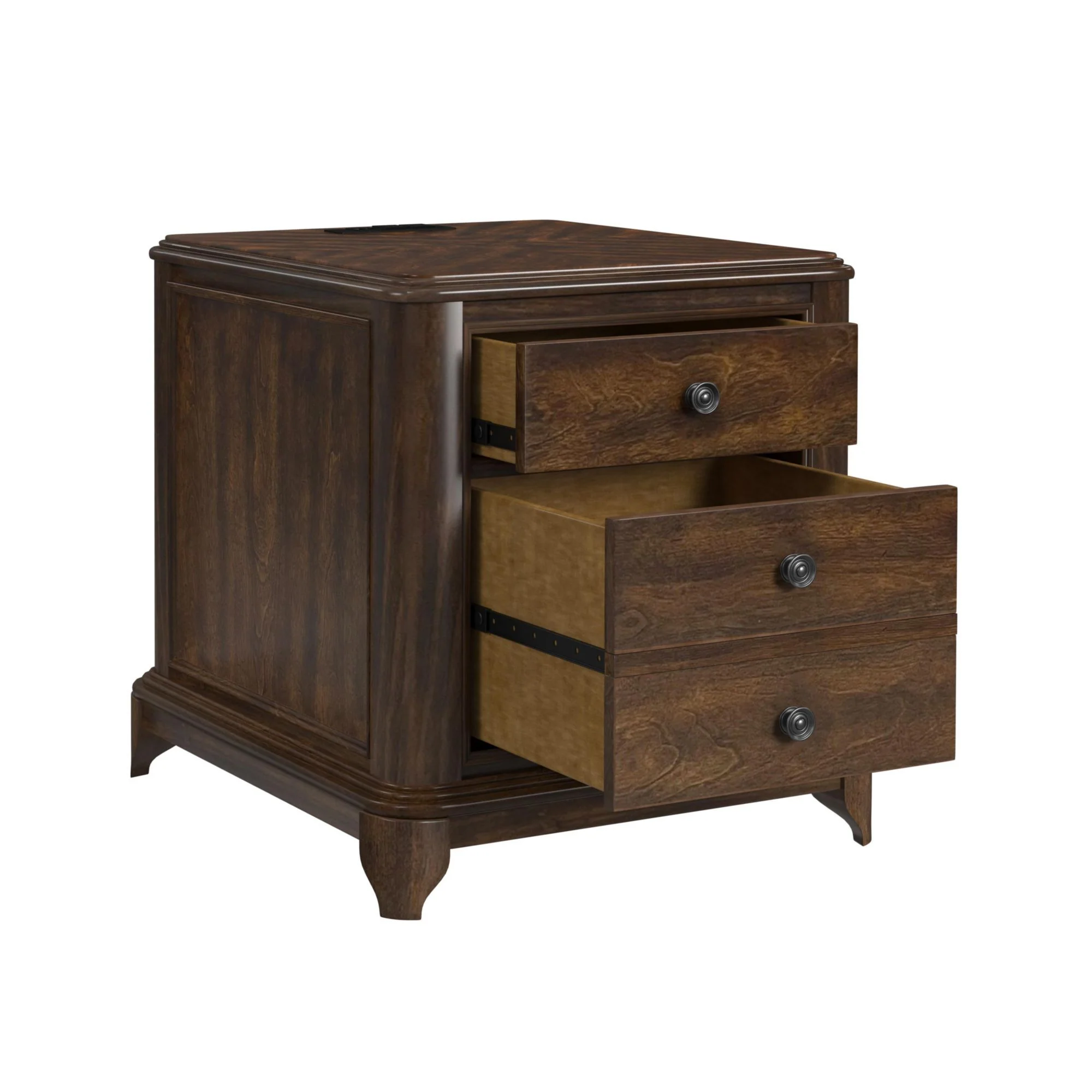 Phillipe - 2-Drawer Cabinet With USB - Cherry - Image 3