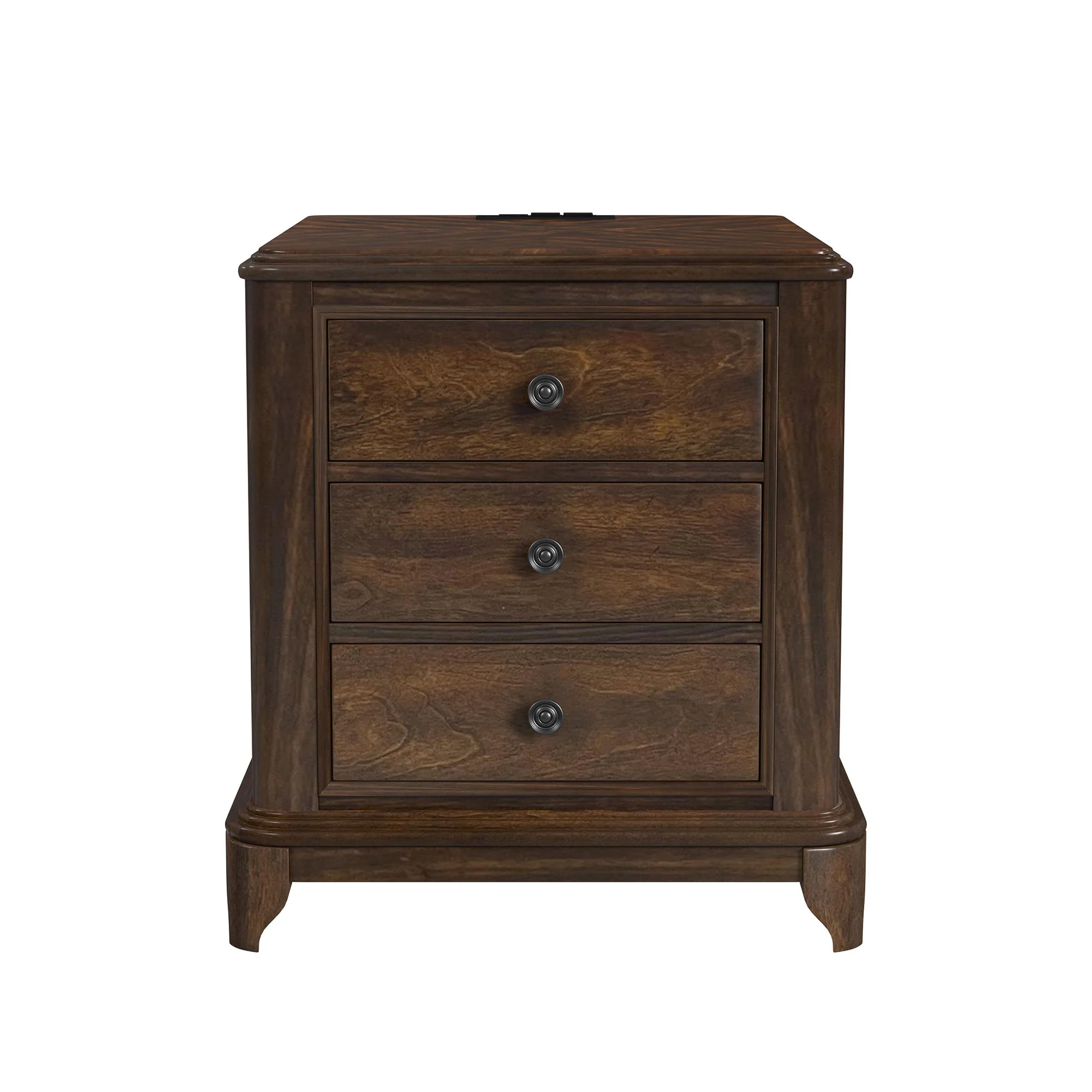 Phillipe - 2-Drawer Cabinet With USB - Cherry - Image 4