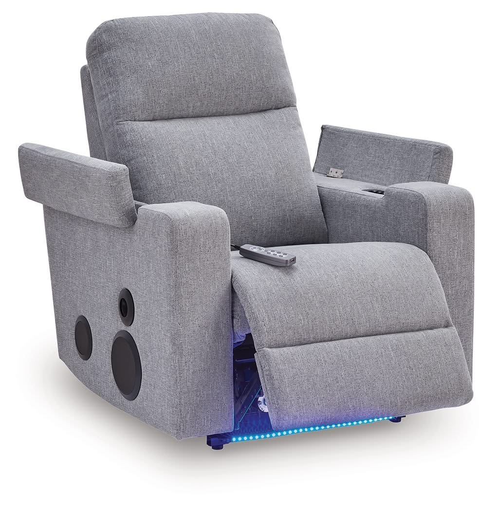 Pineland - Glider Power Recliner With Audio System - Pewter - Image 3