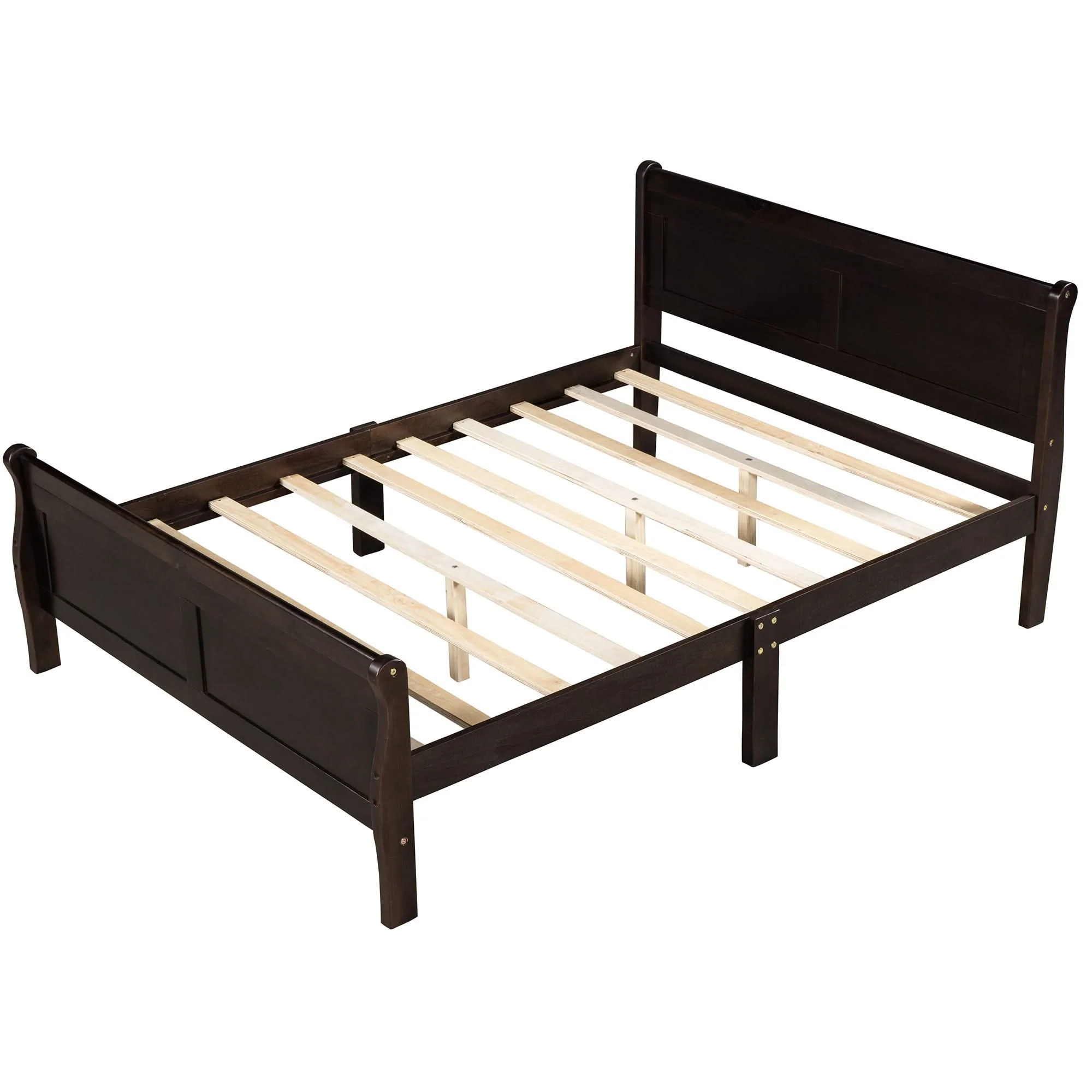 Platform Bed Frame Mattress Foundation Sleigh Bed With Headboard / Footboard / Wood Slat Suppor - Image 33