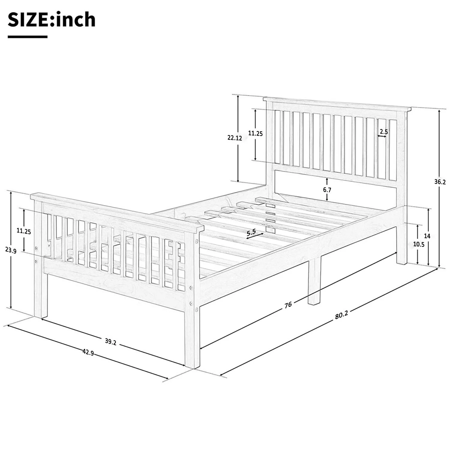 Platform Bed With Headboard And Footboard - Image 2