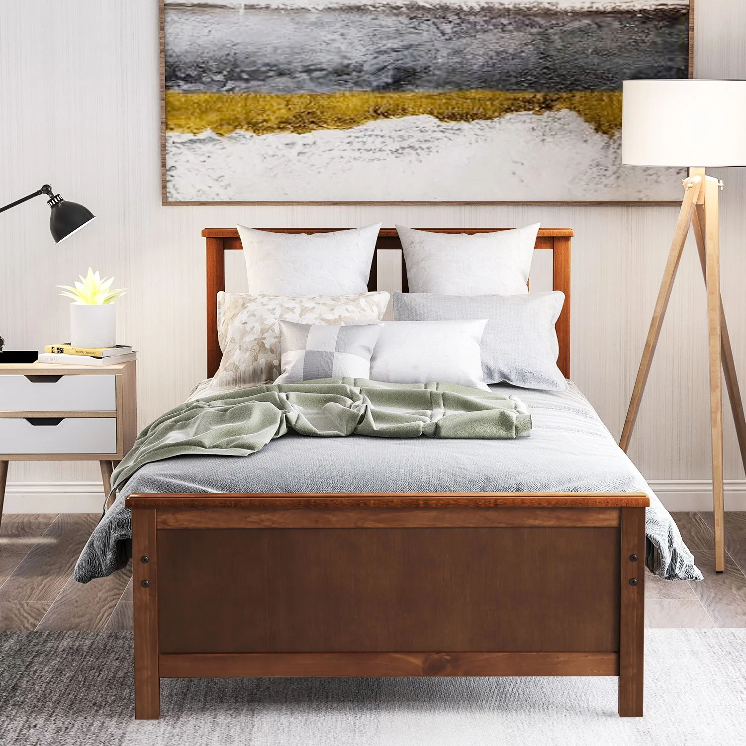 Platform Bed With Headboard, Footboard And Wood Slat Support - Image 5