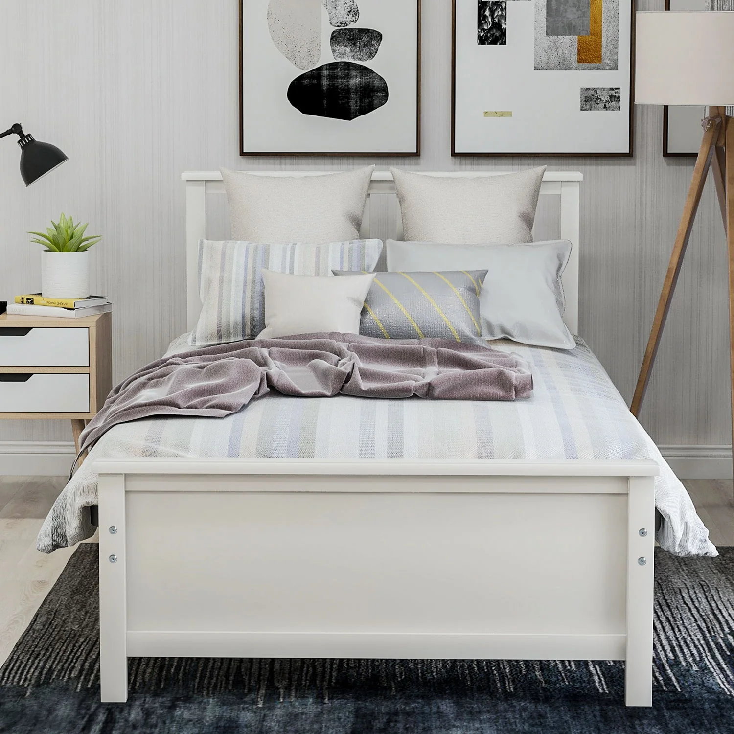 Platform Bed With Headboard, Footboard And Wood Slat Support - Image 7