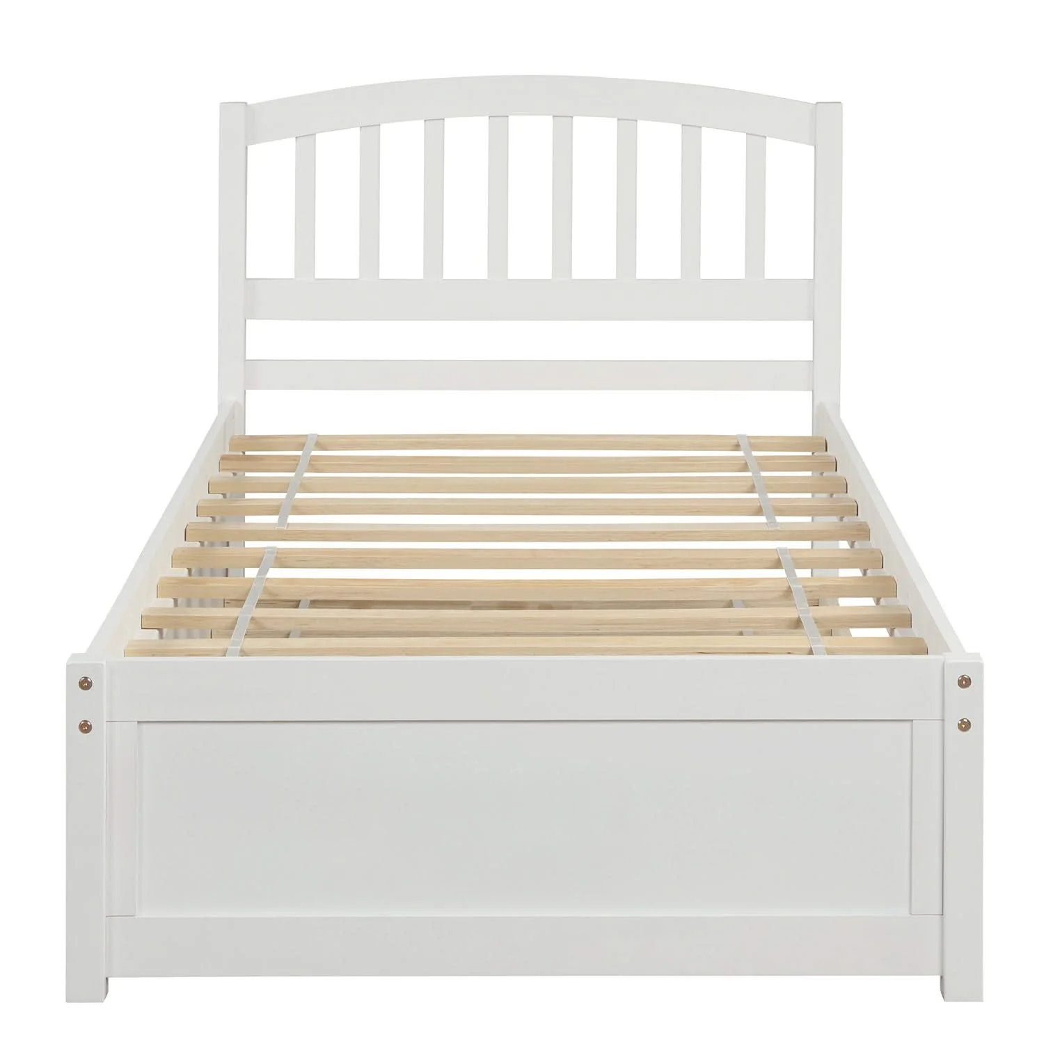 Platform Bed Wood Bed Frame With Trundle - Image 16