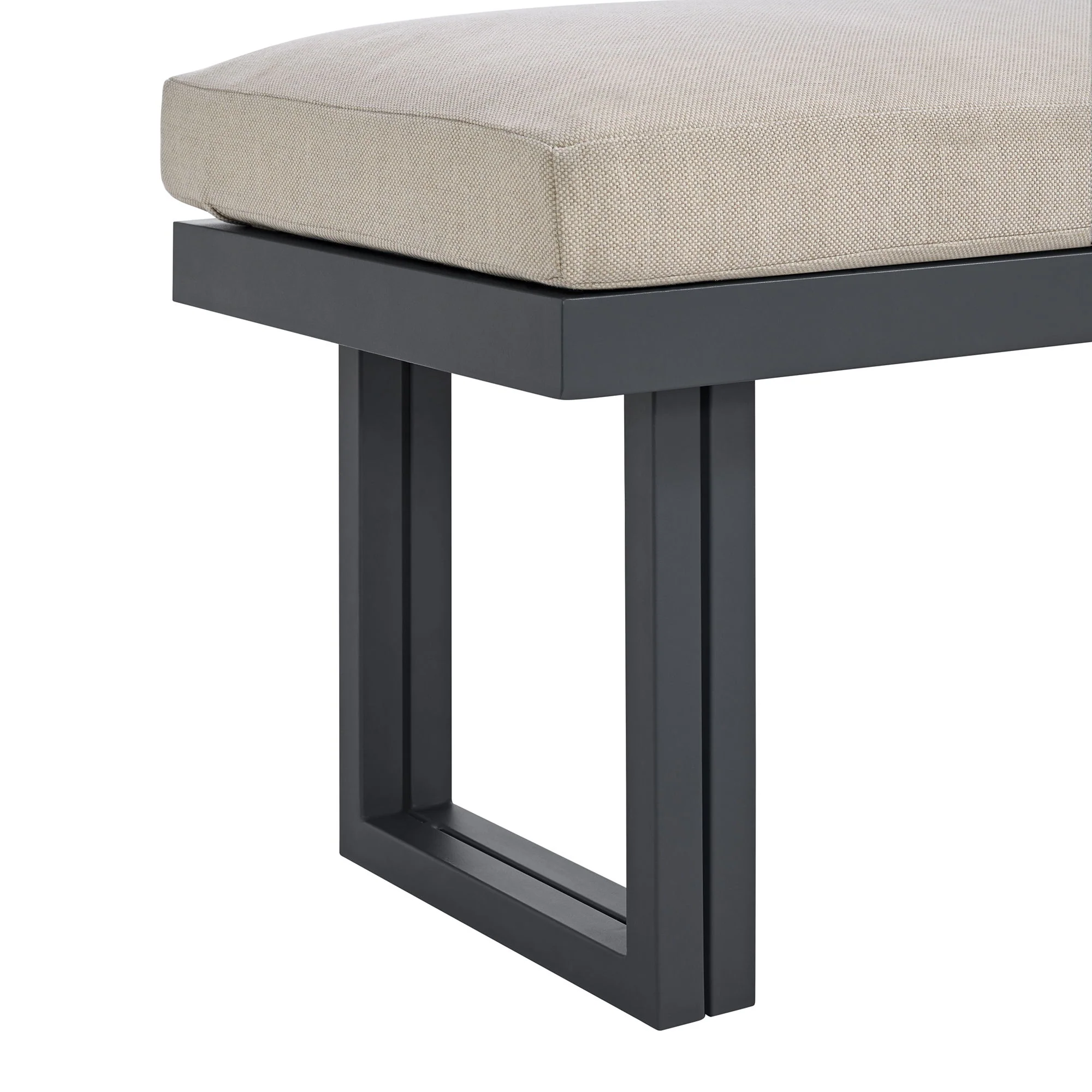 Playa - Dining Bench - Dark Gray / Beige - Image 2