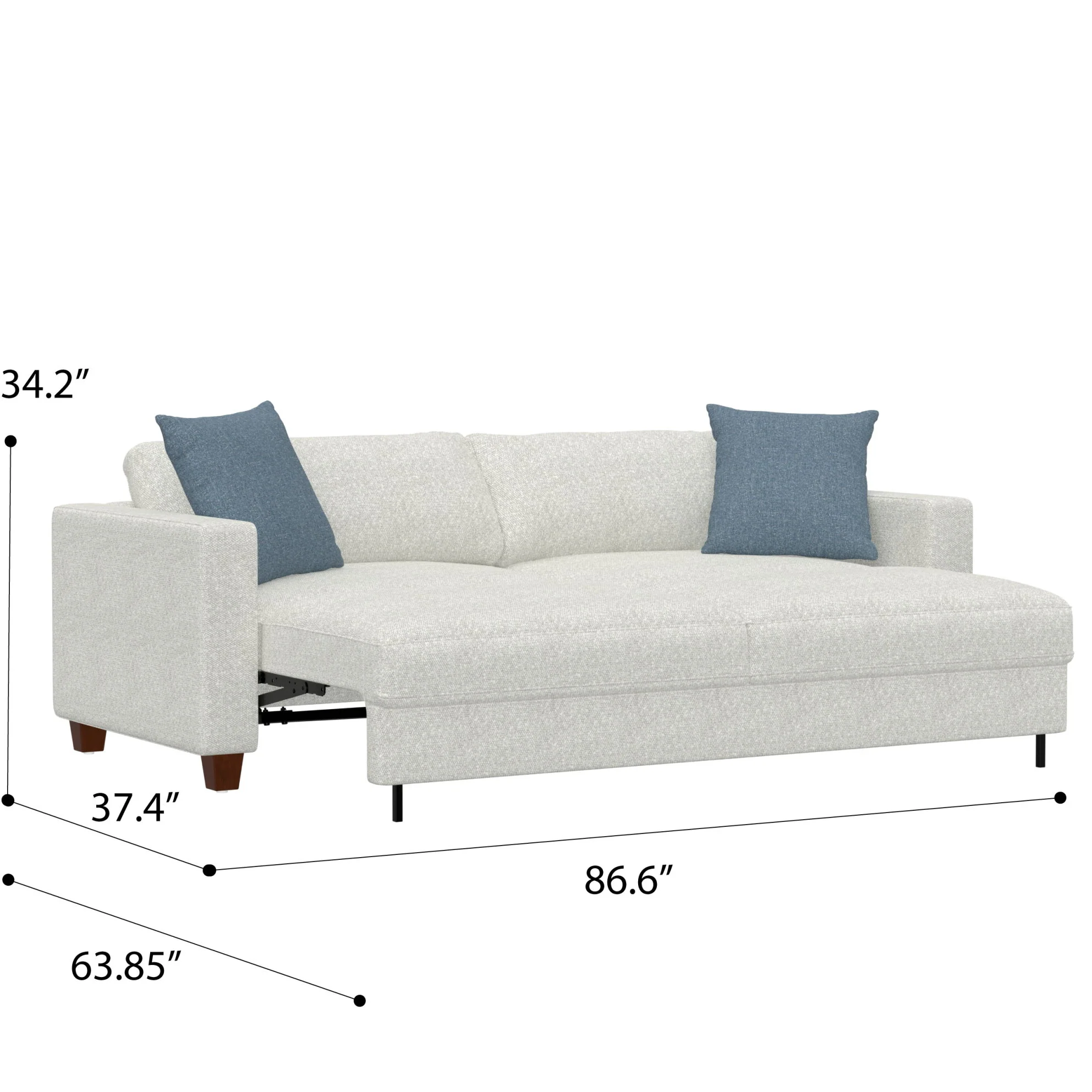 Pop Up Sleeper Sofa For Living Spaces - White - Image 4