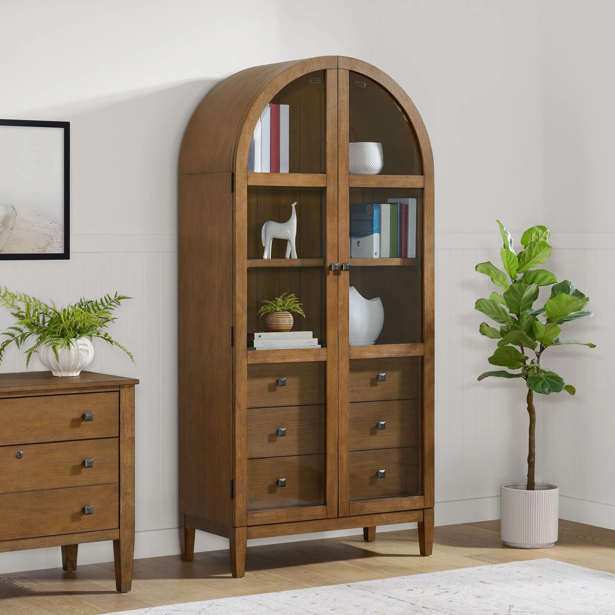 Portico - Display Cabinet - Brown Oak - Image 4