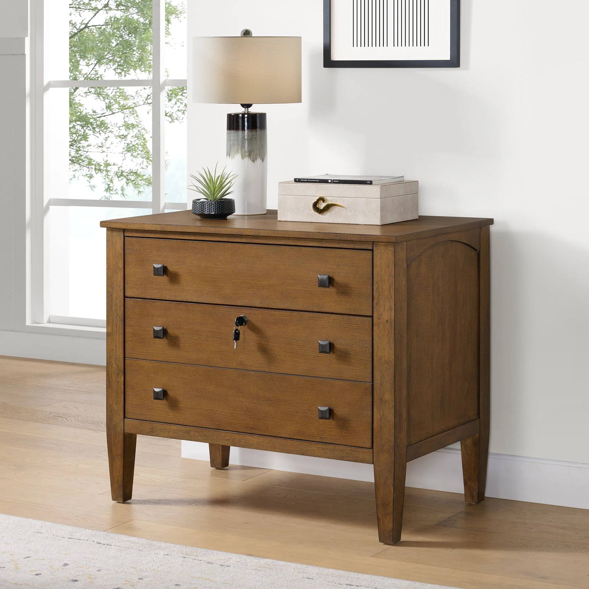 Portico - File Cabinet - Brown Oak - Image 3