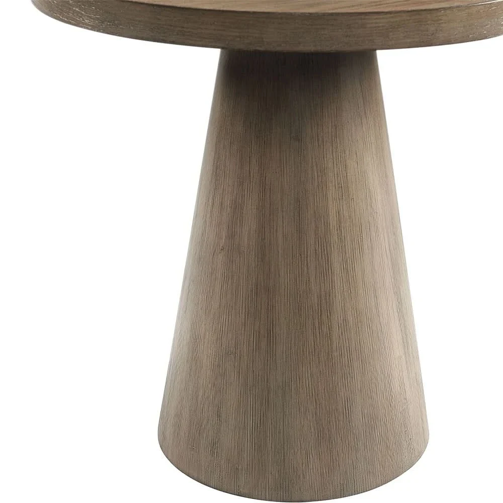 Portland Grey End Table with Pedestal Base and Scandinavian Design - Image 2