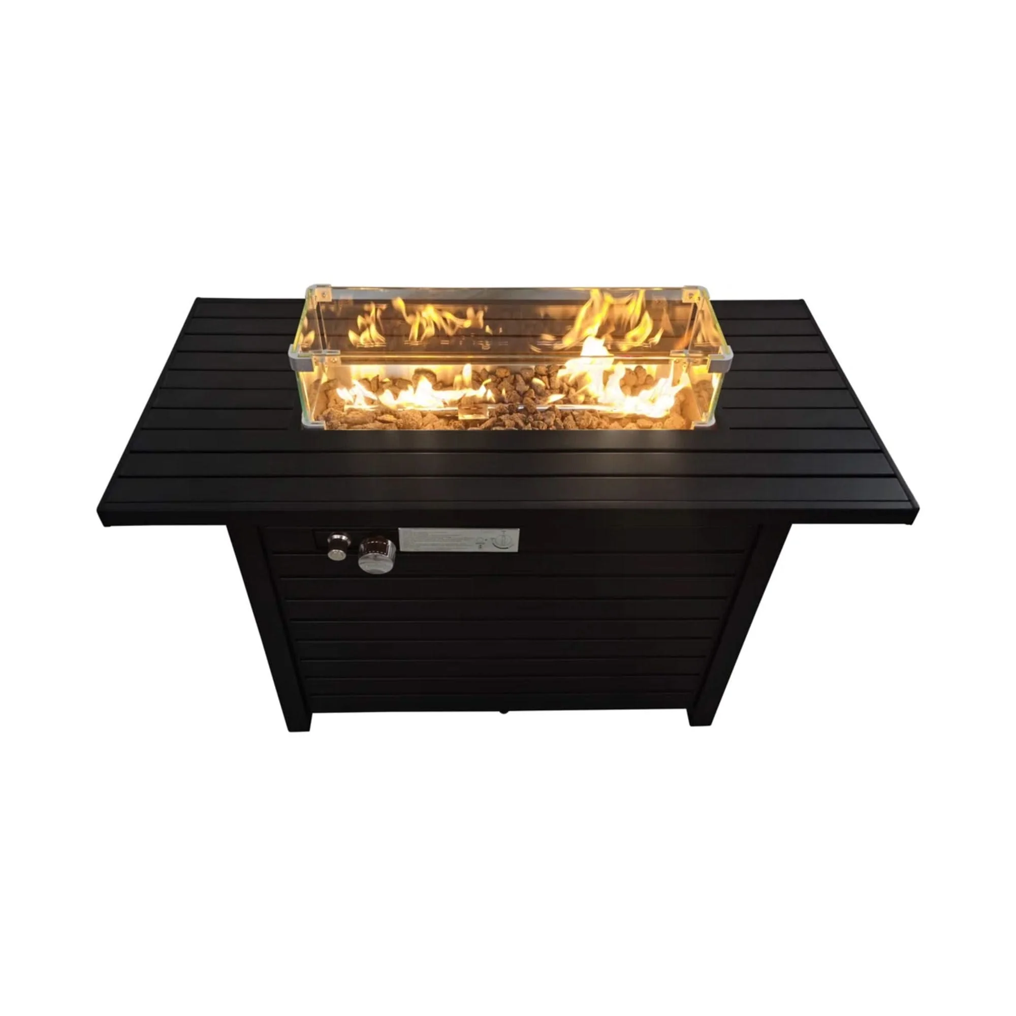 Propane Fire Pit Table With Cover - Black - Image 3