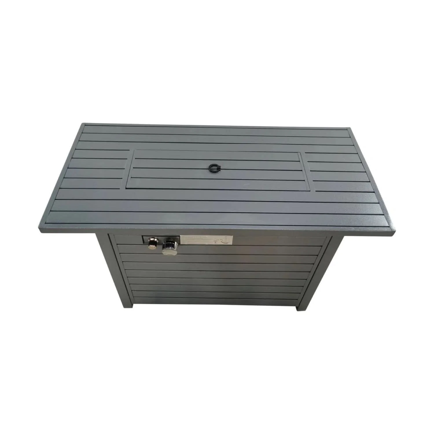 Propane Outdoor Fire Pit Table With Lid - Gray - Image 3