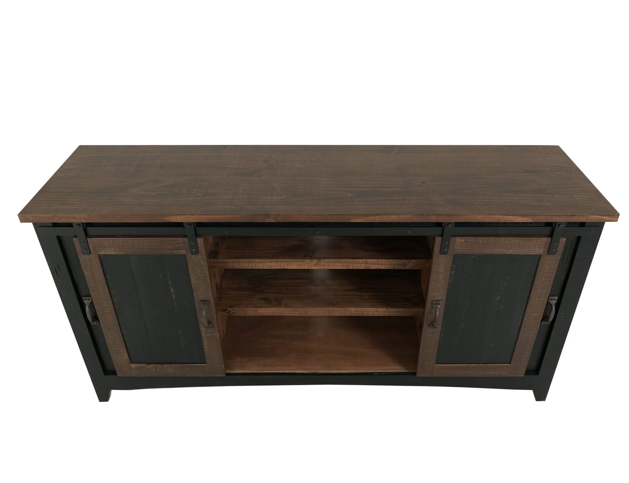 Pueblo - TV Stand / Console / Wall Unit - Black / Medium Brown - Image 3