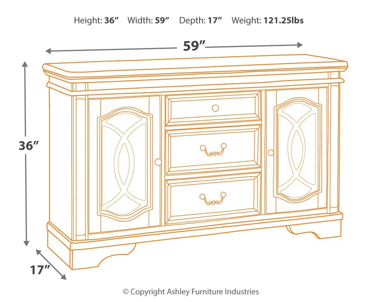 Realyn - Dining Room Server - Chipped White - Image 4