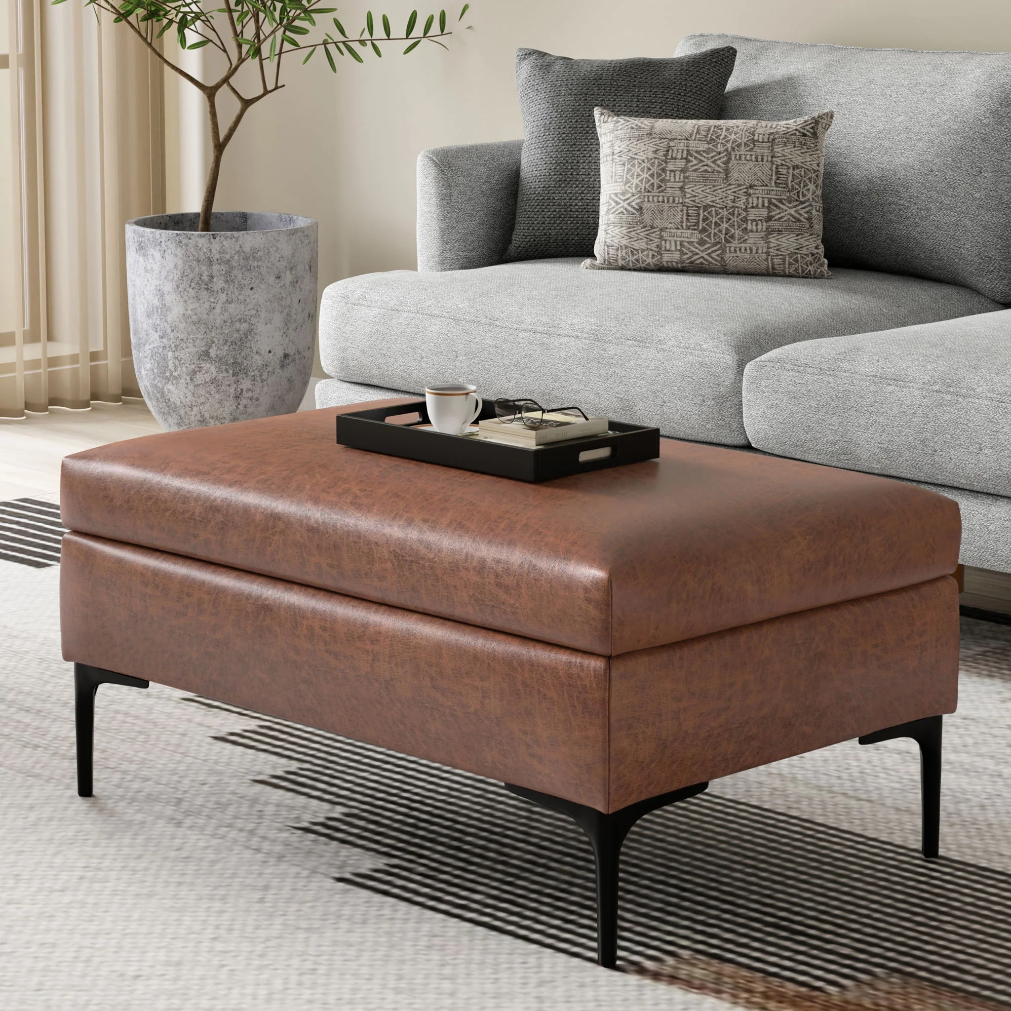 Rebecca - Multifunctional Coffee Table Storage Ottoman With Lift Up Lid - Image 17