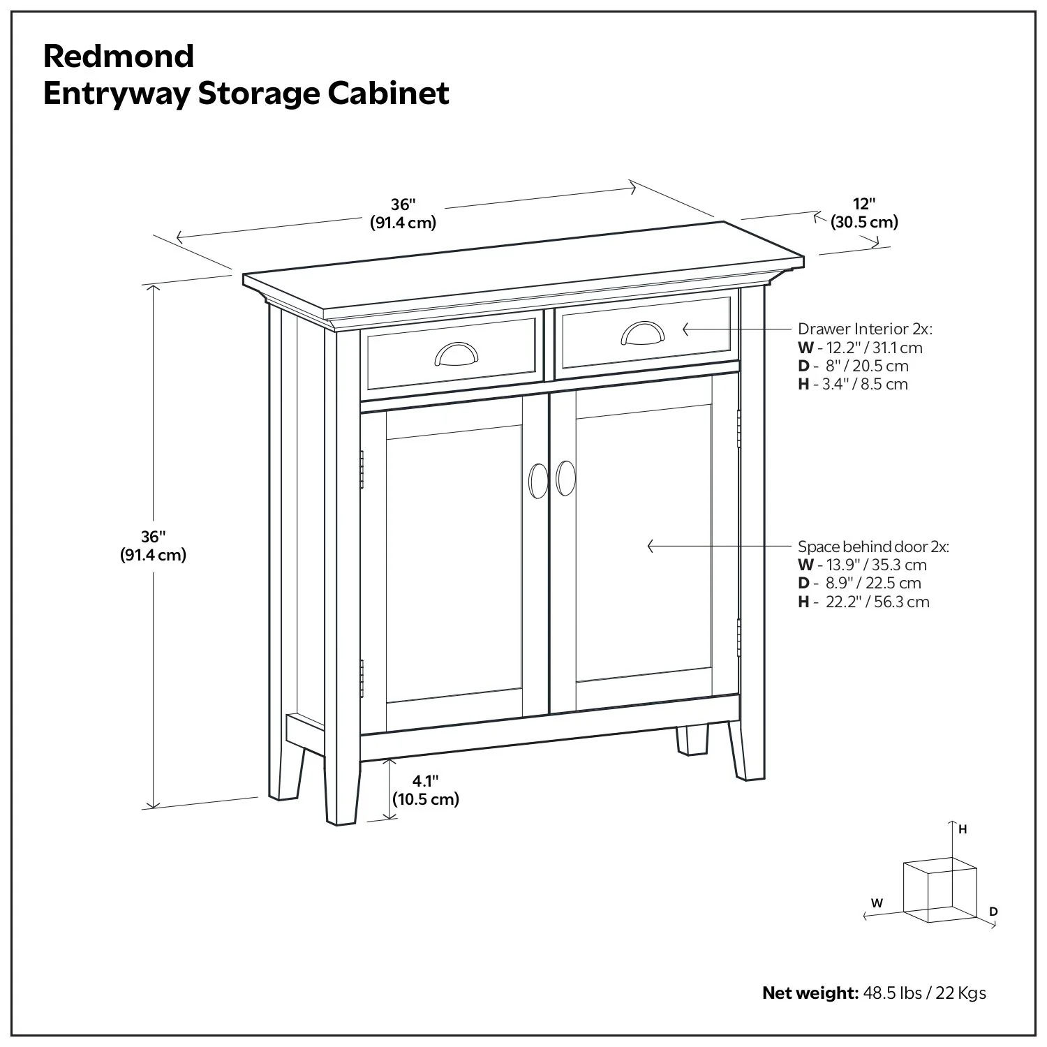 Redmond - Entryway Cabinet With Adjustable Shelves And Drawers - Brown - Image 3