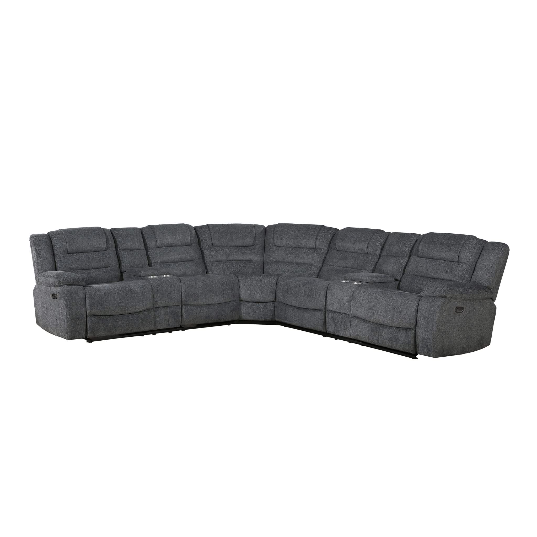 Redondo - Power 3 Piece Ssectional (2 Loveseats & Wedge) - Dark Gray - Image 2