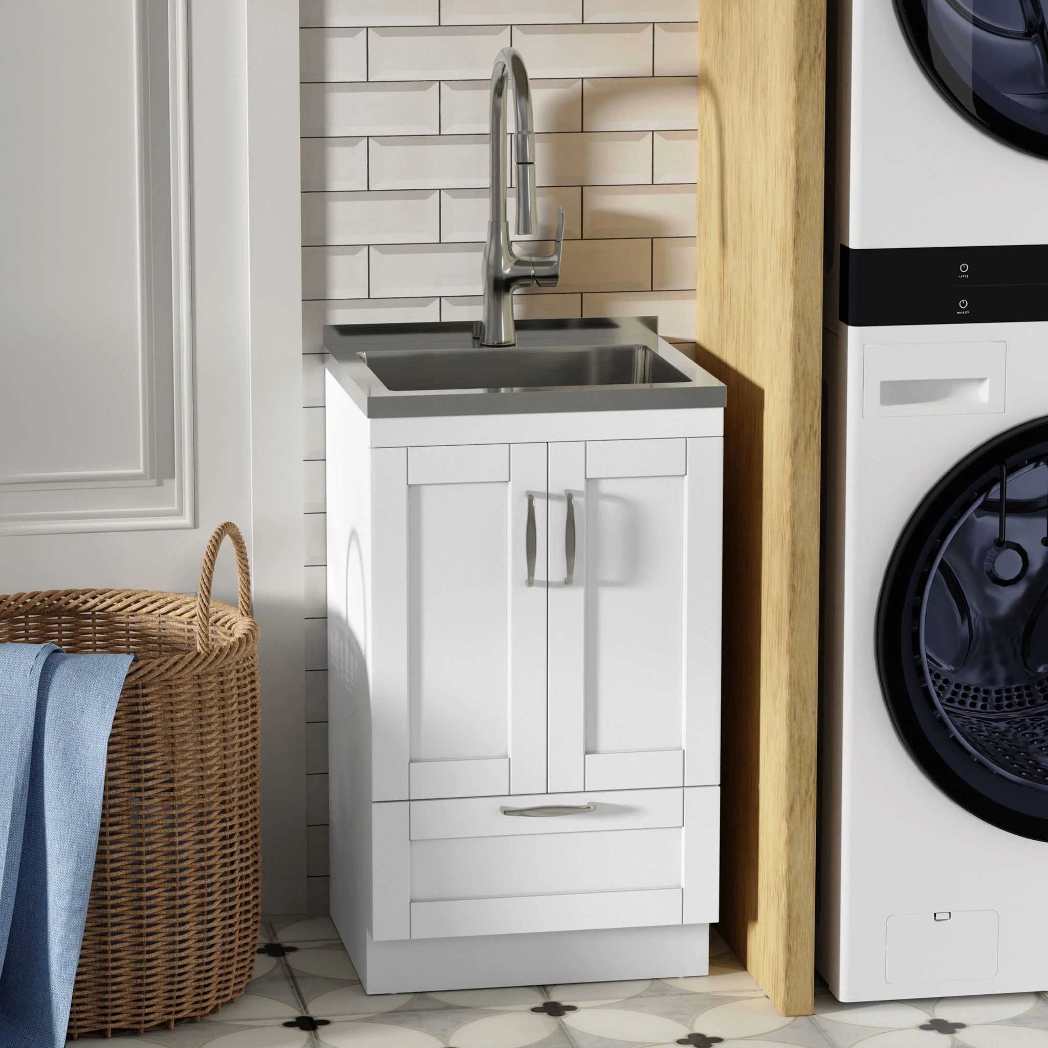 Reed - Deluxe Laundry Cabinet With Pull-Out Faucet And Stainless Steel Sink - Image 13