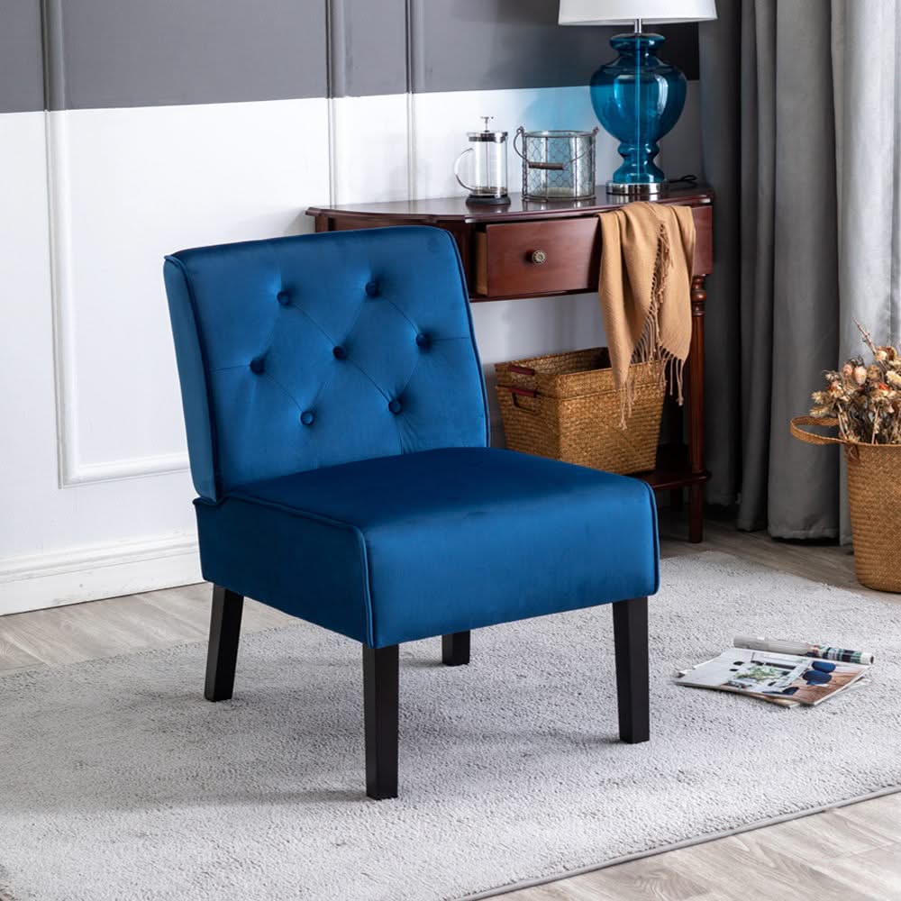 Reese - Living Room Armless Button Tufted Pattern Accent Chair (Set of 2) - Image 10