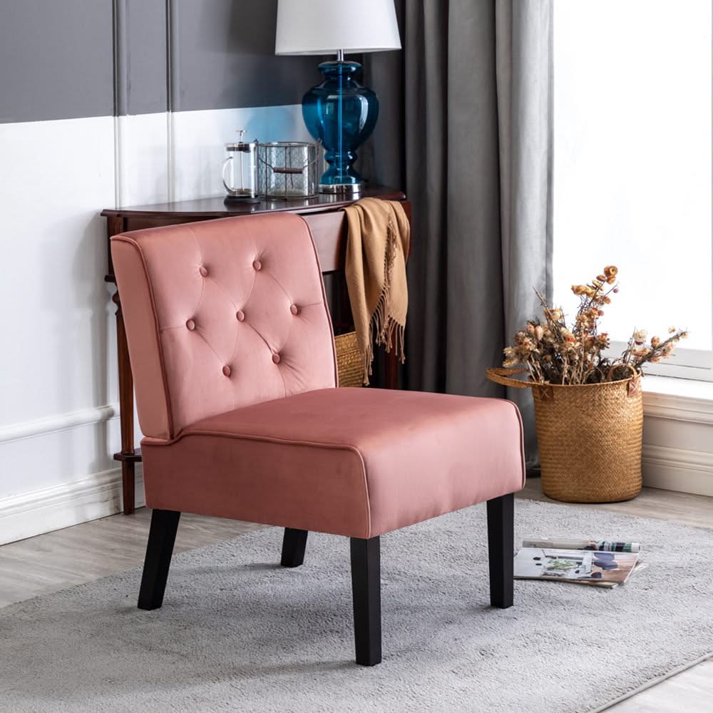 Reese - Living Room Armless Button Tufted Pattern Accent Chair (Set of 2) - Image 15