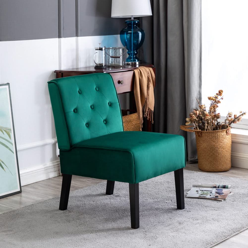 Reese - Living Room Armless Button Tufted Pattern Accent Chair (Set of 2) - Image 17