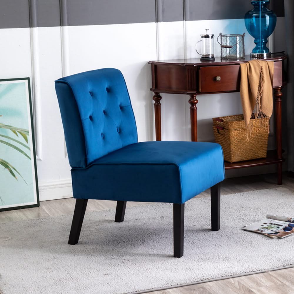 Reese - Living Room Armless Button Tufted Pattern Accent Chair (Set of 2) - Image 2
