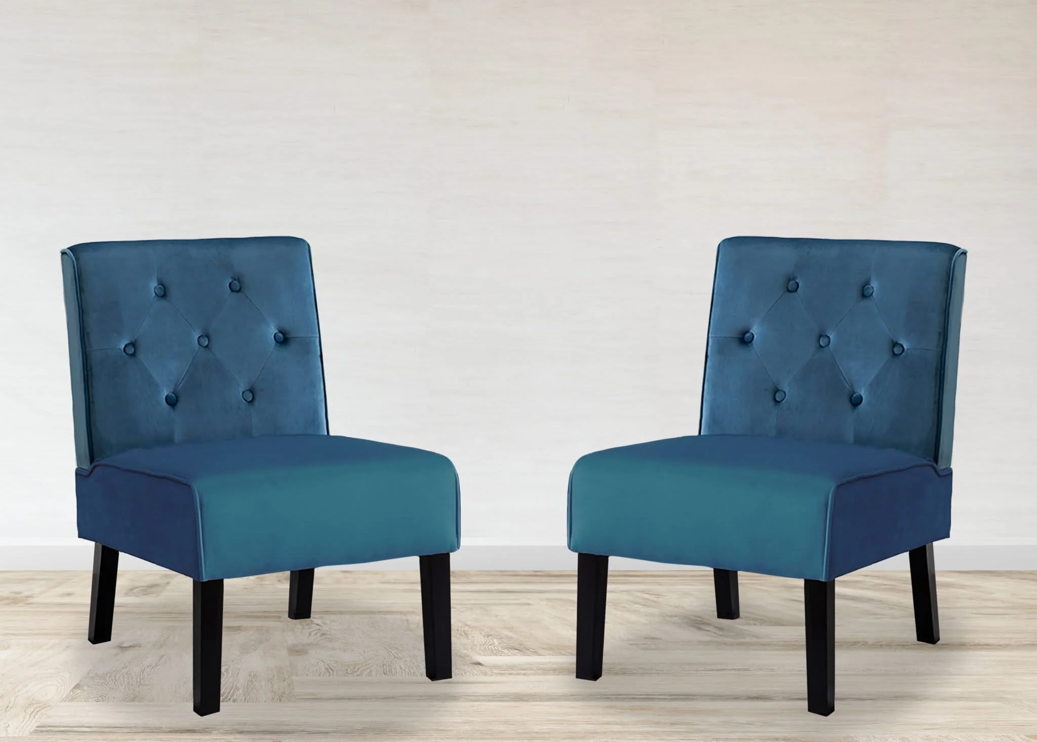 Reese - Living Room Armless Button Tufted Pattern Accent Chair (Set of 2) - Image 3