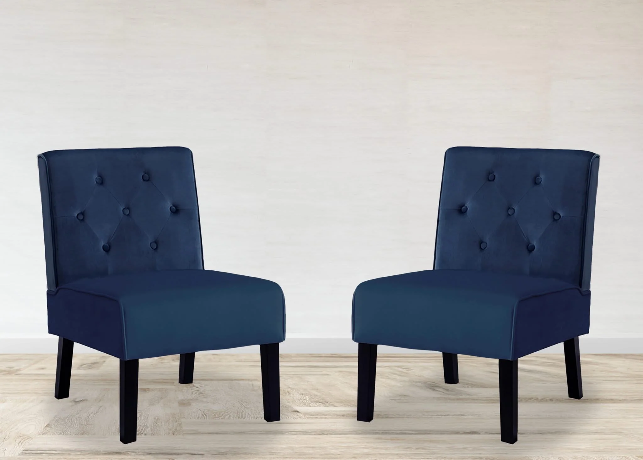 Reese - Living Room Armless Button Tufted Pattern Accent Chair (Set of 2) - Image 6