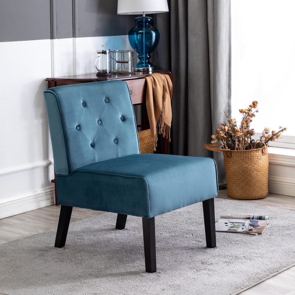 Reese - Living Room Armless Button Tufted Pattern Accent Chair (Set of 2) - Image 7